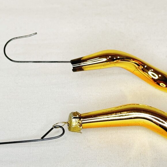 2 Vintage Spiral Corkscrew Gold Mercury Glass Ornament Christmas Tree Decor 7.5" - Picture 2 of 4